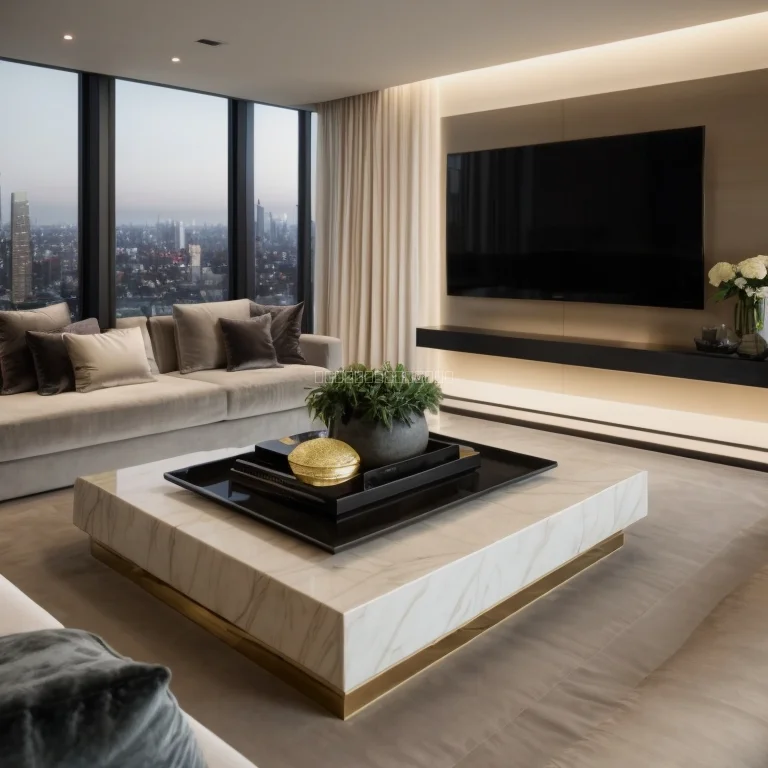 City skyline view from penthouse